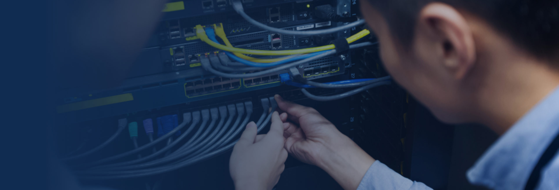 man providing IMAC IT services